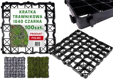 KRATKA TRAWNIKOWA PODJAZDOWA WJAZD POLSKA ELASTYCZNA 50x50x4 cm 100szt
