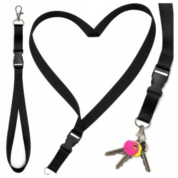 Ремешок на шею Ремешок для идентификации ключей телефона Универсальный черный 52см