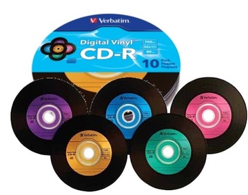 Verbatim CD-R винил цвет 52x, 700mb 10 шт