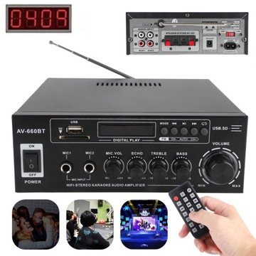 ПРИЕМНИК 3000 Вт BLUETOOTH USB СТЕРЕОУСИЛИТЕЛЬ FM-радио MP3 230 В / 12 В