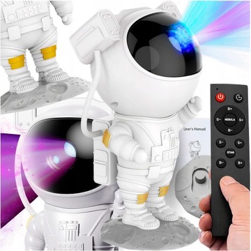 PROJEKTOR GWIAZD ASTRONAUTA LAMPKA NOCNA RZUTNIK DLA DZIECI KOSMOS PILOT