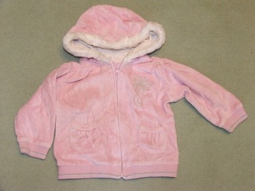 Bluza welurowa z motylkiem 6-9m