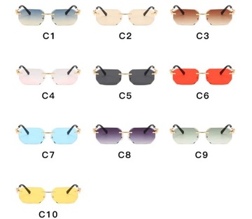 Прямоугольные узкие ретро очки без бретелек унисекс MAXIGROUP тренд 2024