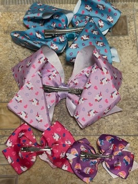 БОЛЬШИЕ ЛУКТЫ JoJo SIWA ЛУКИ 4 ШТ. РАЗНОЦВЕТНЫЙ ЕДИНОРОГ ЕДИНОРОГ