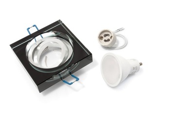 ZESTAW OPRAWA HALOGENOWA SZKLANA + LED 9W + GU10