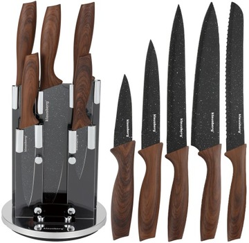 ZESTAW NOŻY KUCHENNYCH W STOJAKU OBROTOWYM 5 EL. KLAUSBERG KB-7615
