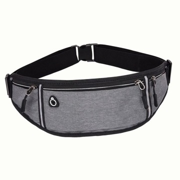 Torba biodrowa z paskiem do biegania Regulowany pasek Szary