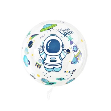 Balon Przezroczysty Okrągły Kosmos Urodziny 45cm