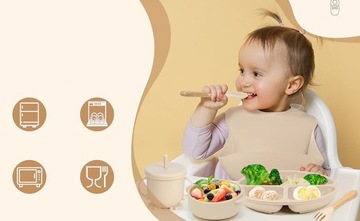 СИЛИКОНОВАЯ ДЕТСКАЯ ПОСУДА С ПРИСОСКОЙ ДЛЯ ДЕТЕЙ 6 МЕСЯЦЕВ