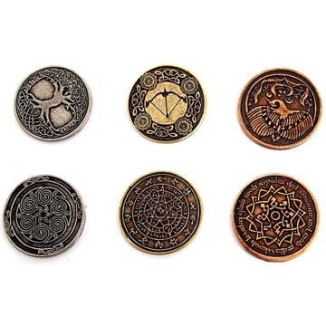 ZESTAW 3 ELFICKICH METALOWYCH MONET LARP RPG