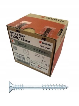 WKRĘT WURTH ASSY 4x30/15 SAMOŚCIĄGAJĄCE 500 SZT
