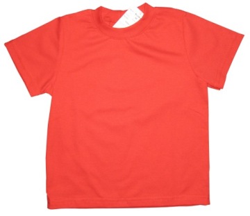 T-SHIRT 95% BAWEŁNA KOSZULKA, BLUZKA, POLSKI PRODUCENT r110 czerwona