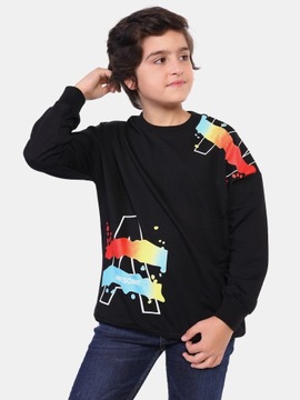 Bluza chłopięca dresowa bawełniana czarny 128
