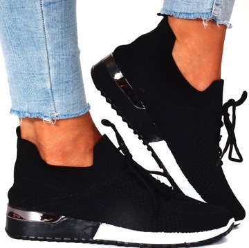 BUTY SPORTOWE DAMSKIE ADIDASY SNEAKERSY CZARNE