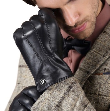 ПЕРЧАТКИ МУЖСКИЕ КОЖАНЫЕ TOUCH ИЗ УТЕПЛЕННОЙ ТЕЛЯЧЬЕЙ КОЖИ, МЕДВЕДЬ, размер. л