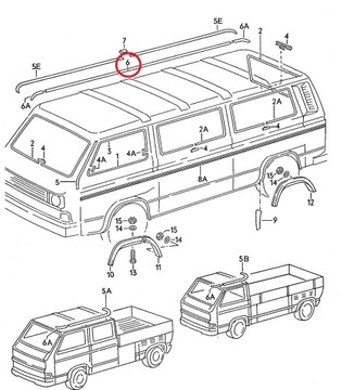 Listwa Ozdobna Rynienki Dachowej VW Bus T3
