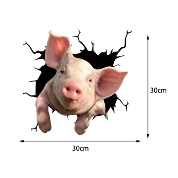 Универсальная 3D забавная форма наклейки на окно со свиньей