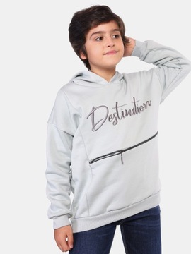 Bluza chłopięca dresowa z kapturem pistacjowy 140