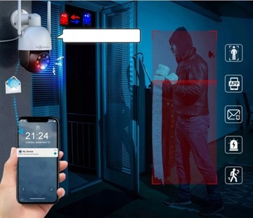 НАРУЖНАЯ КАМЕРА С ПЕРЕКЛЮЧЕНИЕМ БЕСПРОВОДНАЯ PRO IP WiFi 5X ZOOM 5MPx 5MP 2K HD