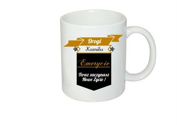 Kubek Emeryt Emerytka Prezent Śmieszny Imienny