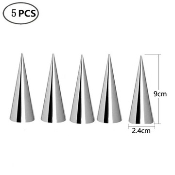 5/10Pcs Conical Tube Cone Roll Moulds Spiral Croissants Molds Cream Horn