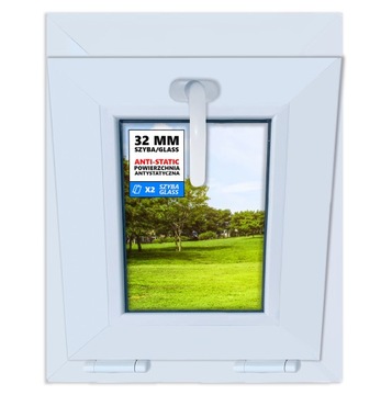 Okno białe PCV Uchylne 40x50 400x500 dwuszybowe, uchylane od góry, nowe