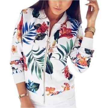 Bluza Bomberka Kurtka Lekka Lato Kwiaty 5XL
