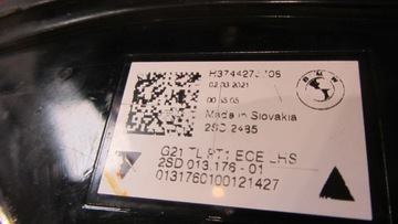 BMW G21 KOMBI SVĚTLO LEVÝ ZADNÍ VNĚJŠÍ 63217442757 7442757