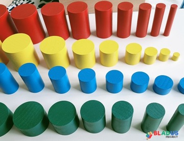 Красочные цилиндры Монтессори, буковые цилиндры