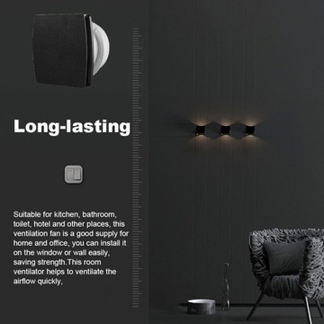 Вытяжной вентилятор для ванной комнаты Водонепроницаемый настенный вентилятор