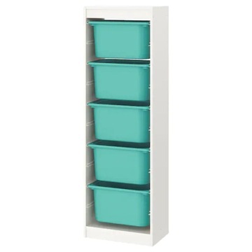 IKEA TROFAST Regał pojemniki turkus 46x30x145 cm