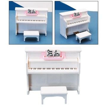 Symulacyjne mini pianino z podpórkami na krzesła Zabawka do udawania Tiny Musical biała