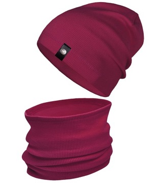 Komplet CZAPKA + TUBA komin beanie PRĄŻEK r. 50-52