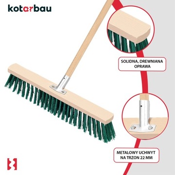 ЩЕТКА ДЛЯ ВЕНИКА 500 ММ ЩЕТКА УЛИЧНАЯ ПВХ С ДЕРЕВЯННОЙ РУЧКОЙ