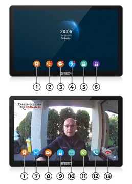 WIDEODOMOFON 5TECH NATYNKOWA STACJA 84225 2x MONITOR FULLHD FURTKA i BRAMA