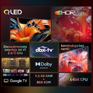 Телевизор QLED CHiQ L40QH7G 40 дюймов FHD HDR10 Google TV DVB-T2