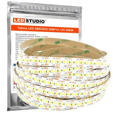 SUPER MOCNA Taśma LED 20w/m 2835 neutralna 240 1mb
