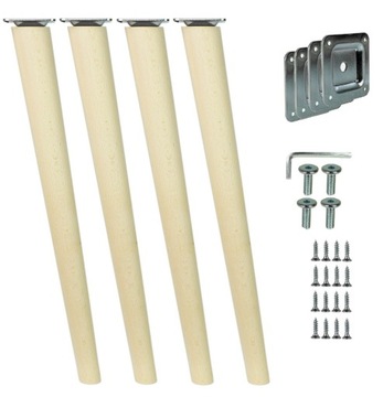 NOGI NÓŻKI DREWNIANE SKOŚNE 45 CM SM450 + BLACHY