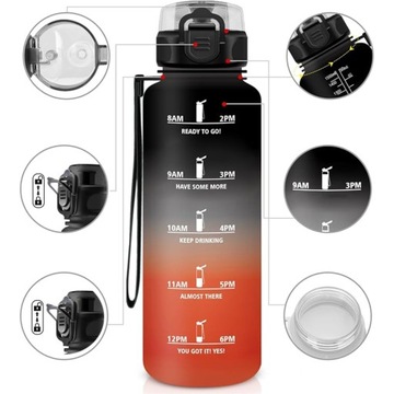 БУТЫЛКА ДЛЯ ВОДЫ СПОРТИВНАЯ БУТЫЛКА С МЕРКОЙ ДЛЯ ФИТНЕС-ЗАЛА 1,5 л