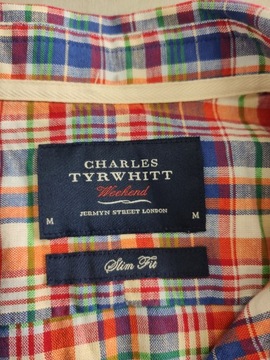 CHARLES TYRWHITT KOSZULA w KRATKĘ Kolorowa Slim M