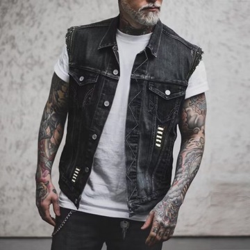 Мужской джинсовый жилет Skull FashionS