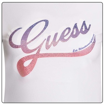 GUESS KOSZULKA DAMSKA T-SHIRT SHADED BIAŁA r. S