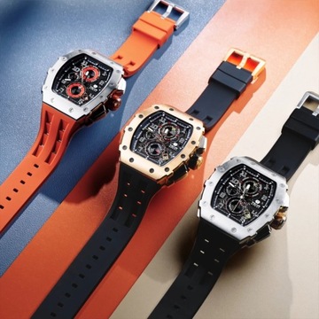 TSAR BOMBA Watch for Men Luxury Brand Tonneau Design Waterproof Clock
