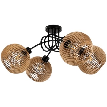 Светодиодный подвесной потолочный светильник для гостиной 4xE27 Деревянная люстра Luca05