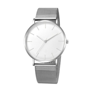 Men Watch Quartz Movement Simple Style Round Dial Stainless