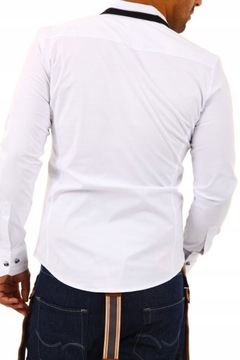 Koszula Męska Regular Casual kontrast Bawełniana Wywijane mankiety w kratkę