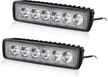 Reflektor roboczy LED, 2 x 18 W, światło robocze