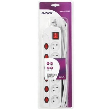 УДЛИНИТЕЛЬ 6 РОЗЕТОК С ВЫКЛЮЧАТЕЛЯМИ ПИТАНИЯ ОТКЛЮЧЕНЫ ПЕРЕГРУЗКА