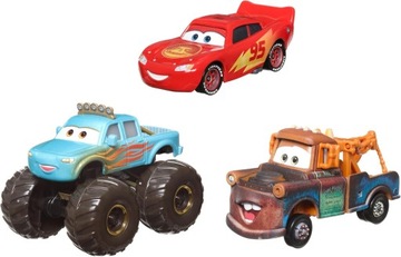 CARS AUTA 3-PAK POJAZDÓW ZYGZAK MCQUEEN SKRZYPIĄCY ZŁOMEK IVY 1:55 HPL99