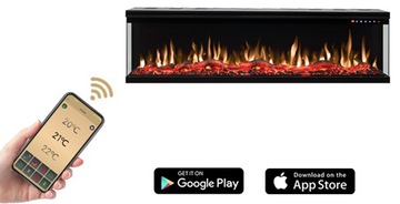 KOMINEK ELEKTRYCZNY UNIQUE 127 TRÓJSTRONNY ŚCIENNY